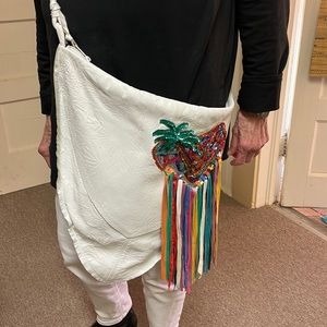 Vintage Opulent Creations Bag. White leather.